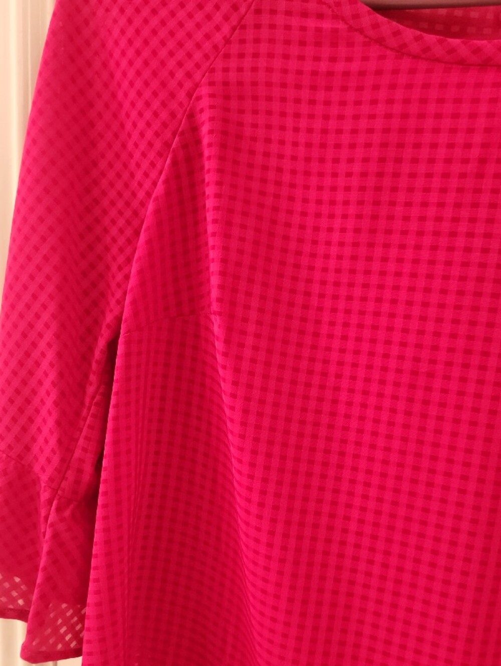 Women’s Red Ruffled Hem Blouse - Picture 2 of 6